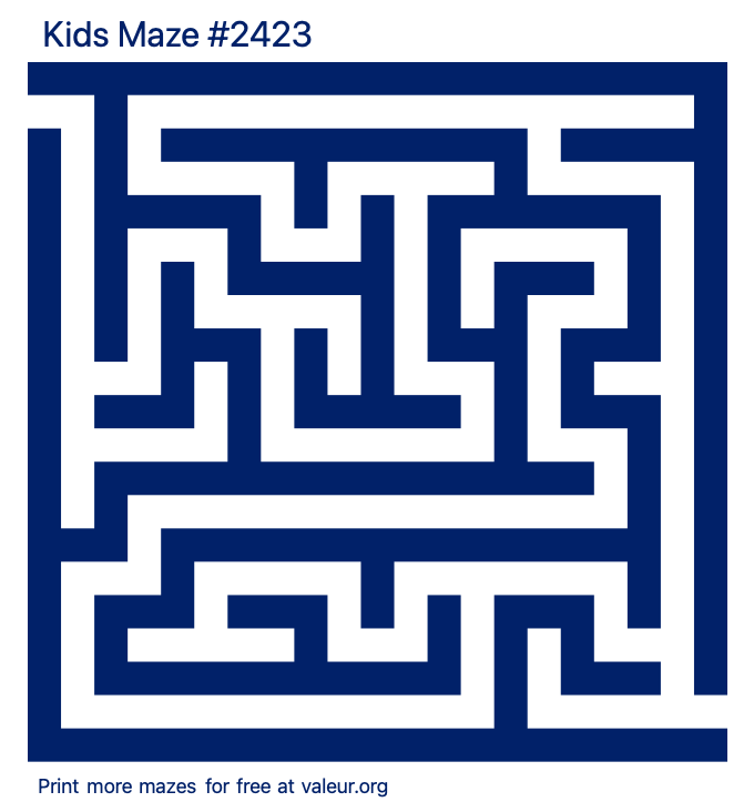 Free Printable Kids Maze number 2423