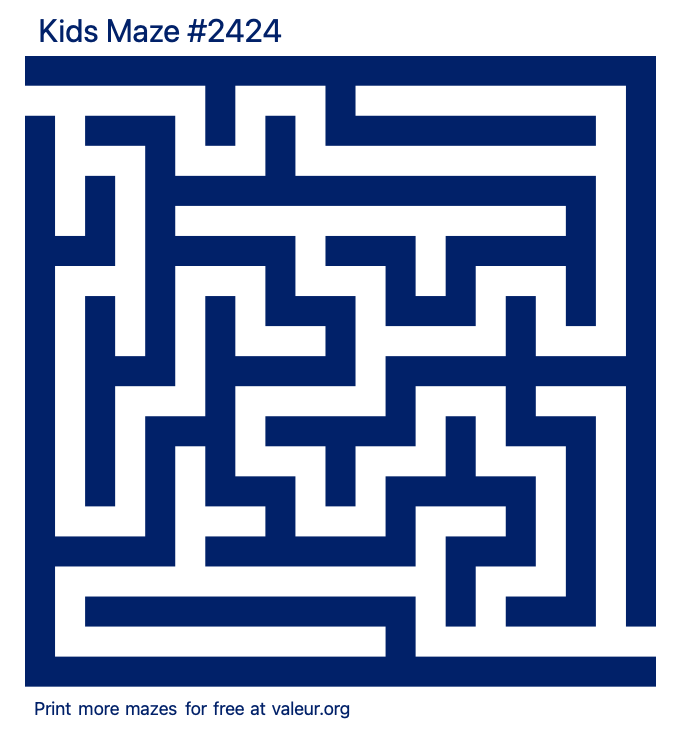 Free Printable Kids Maze number 2424