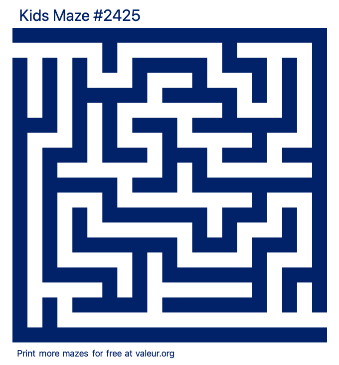 Free Printable Kids Maze number 2425