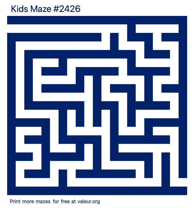 Free Printable Kids Maze number 2426