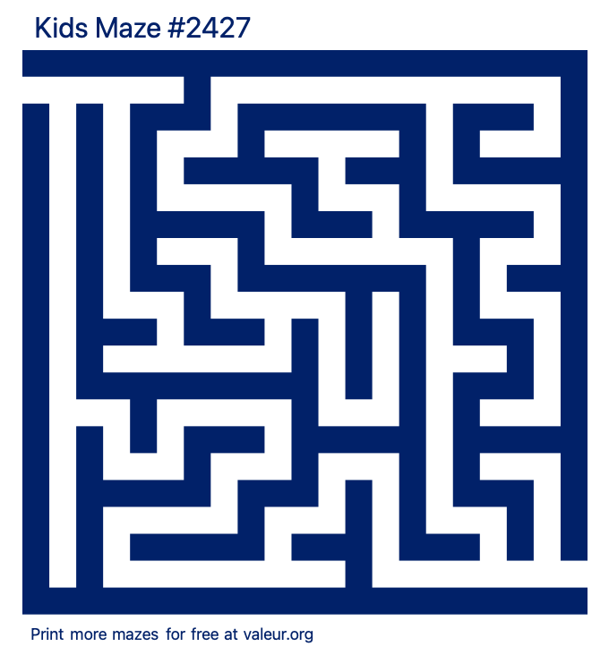 Free Printable Kids Maze number 2427