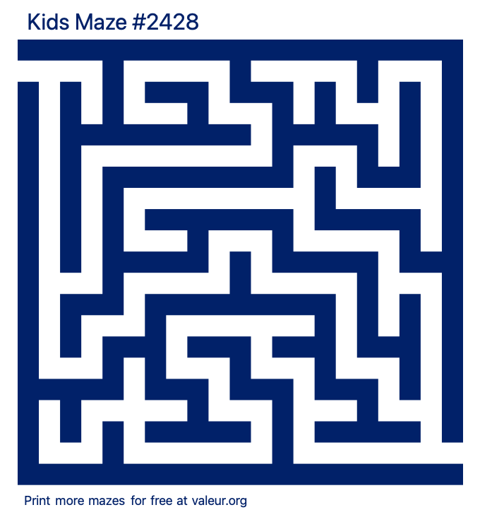 Free Printable Kids Maze number 2428