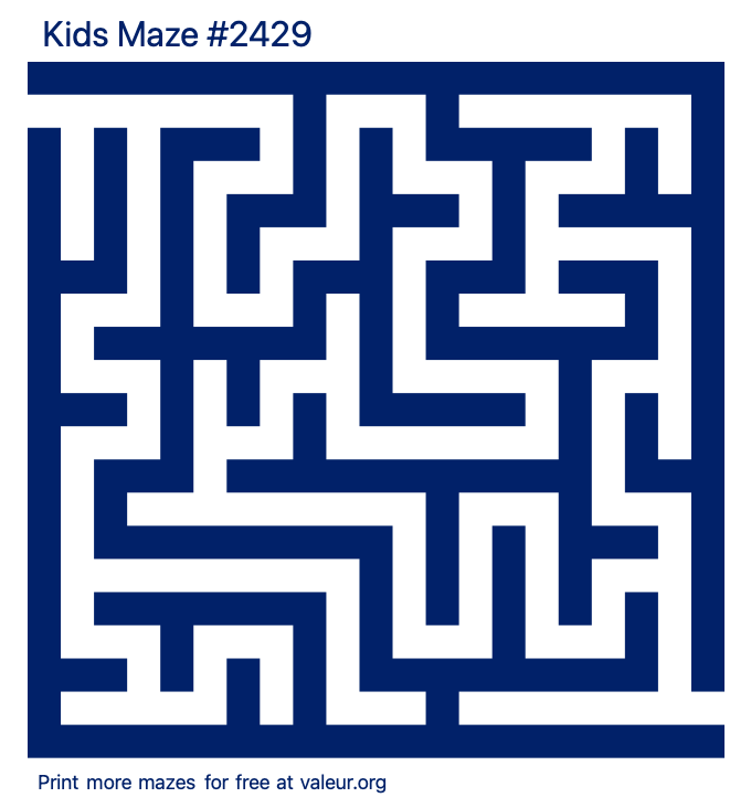 Free Printable Kids Maze number 2429