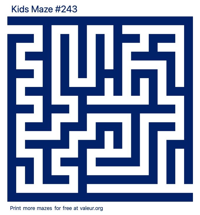 Free Printable Kids Maze number 243