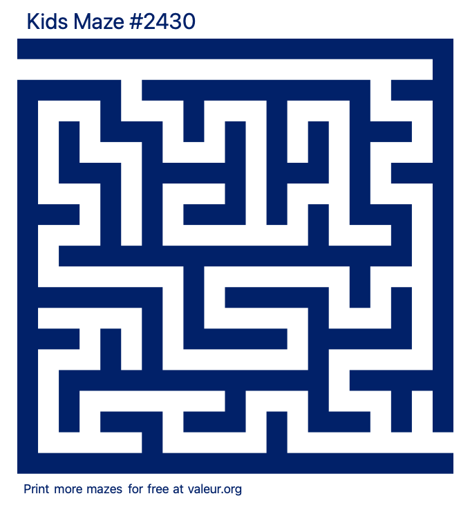 Free Printable Kids Maze number 2430