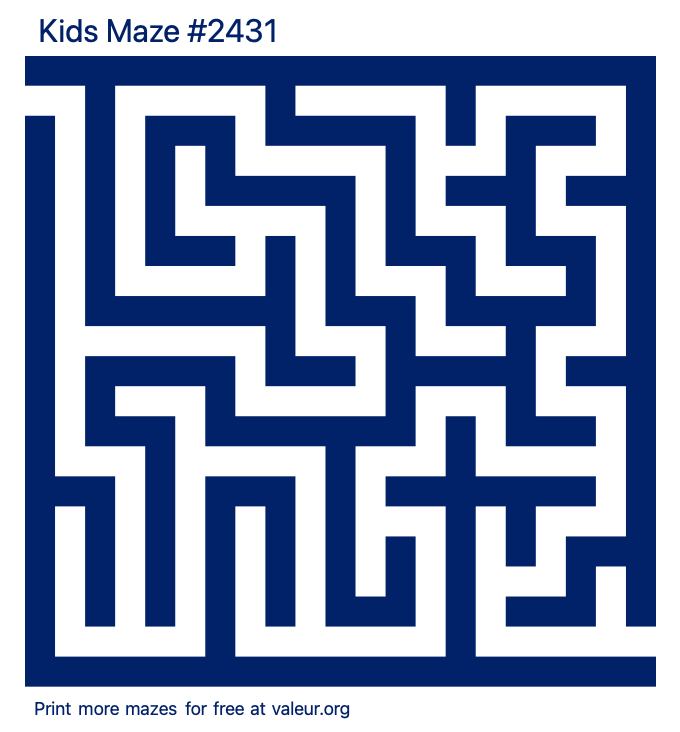 Free Printable Kids Maze number 2431