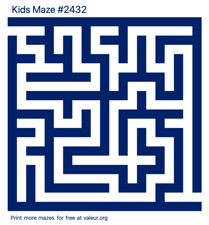 Free Printable Kids Maze number 2432