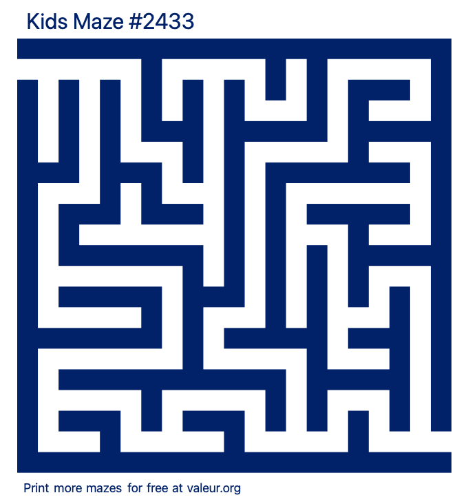 Free Printable Kids Maze number 2433