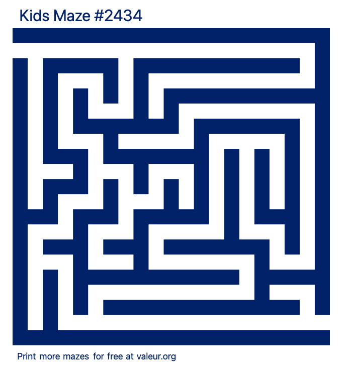 Free Printable Kids Maze number 2434