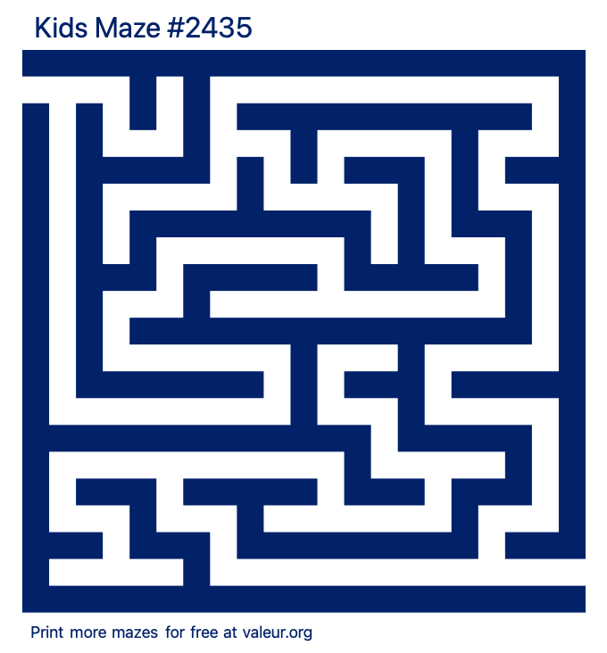 Free Printable Kids Maze number 2435