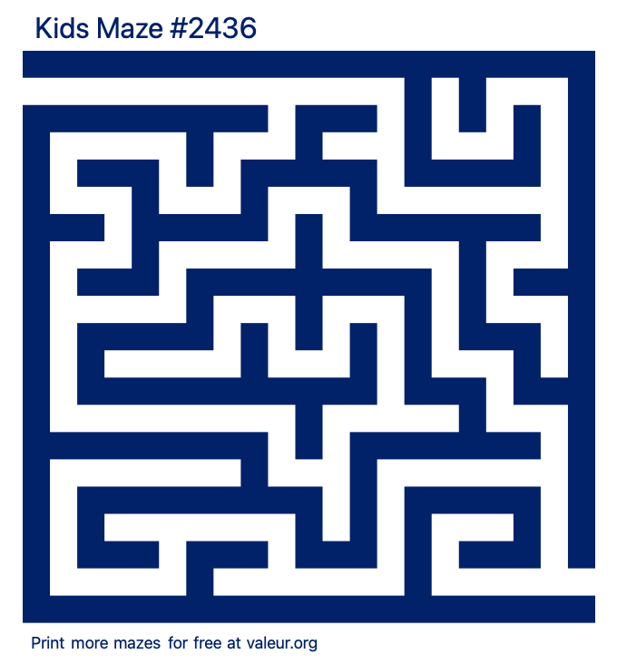 Free Printable Kids Maze number 2436