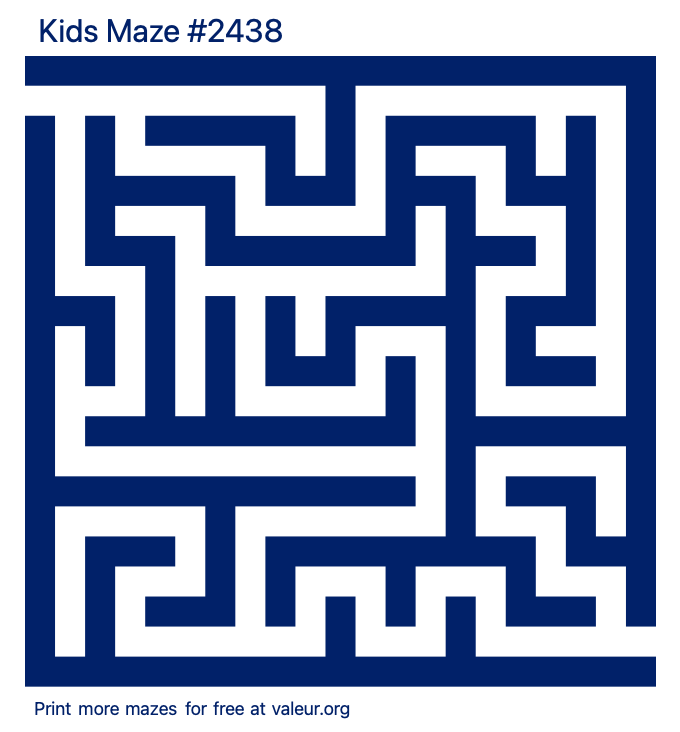 Free Printable Kids Maze number 2438