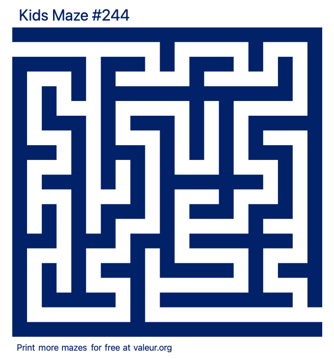 Free Printable Kids Maze number 244