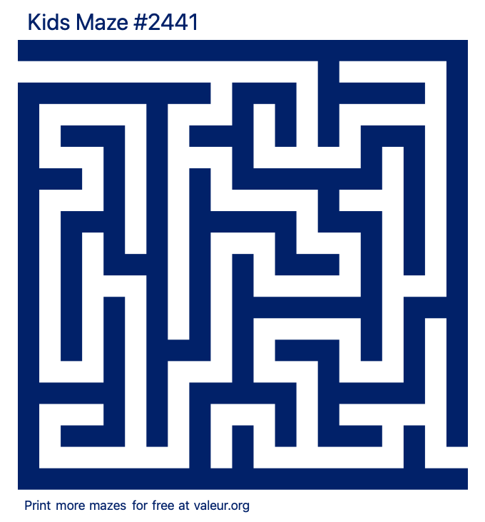 Free Printable Kids Maze number 2441