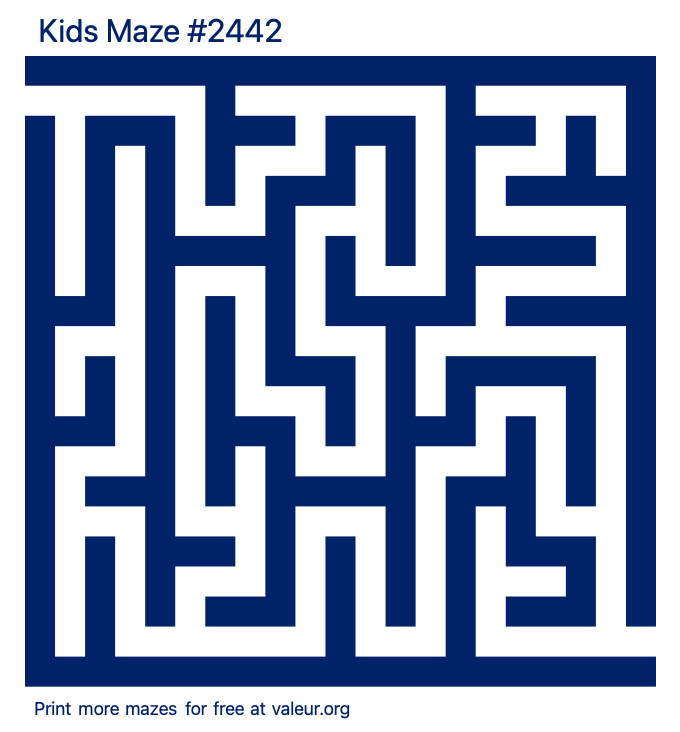 Free Printable Kids Maze number 2442