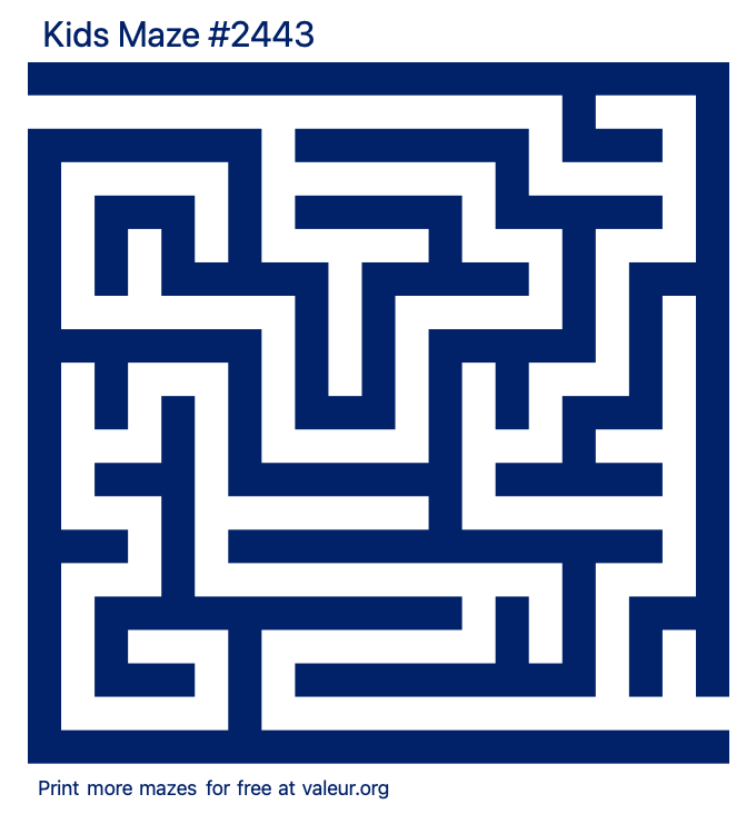 Free Printable Kids Maze number 2443