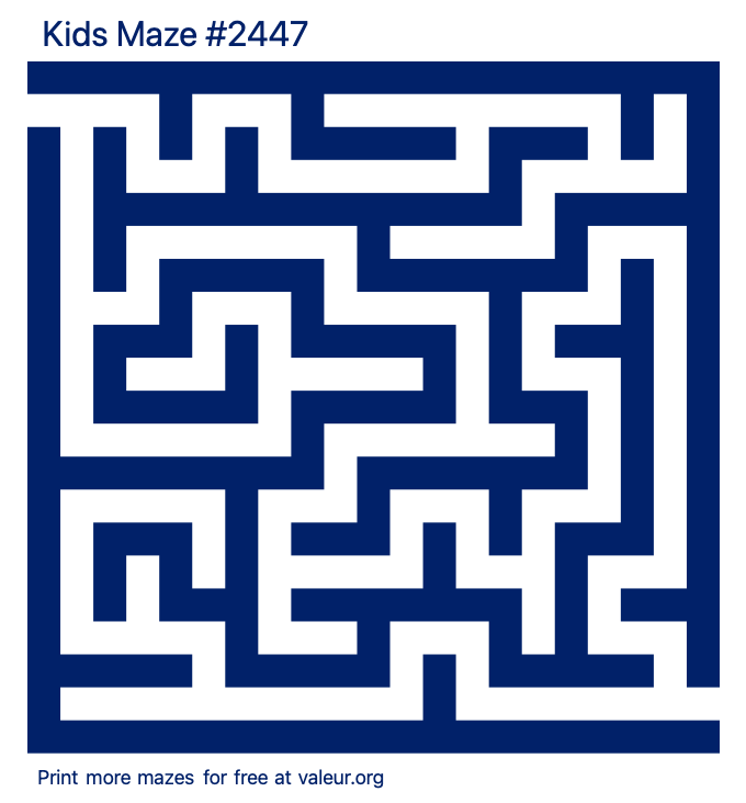 Free Printable Kids Maze number 2447