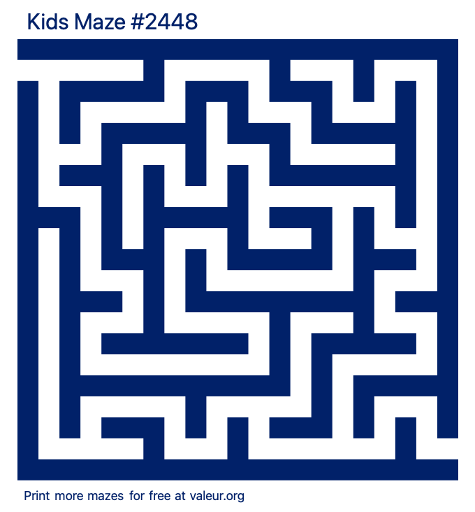 Free Printable Kids Maze number 2448