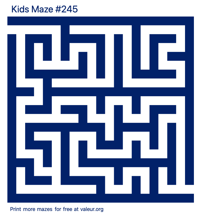 Free Printable Kids Maze number 245