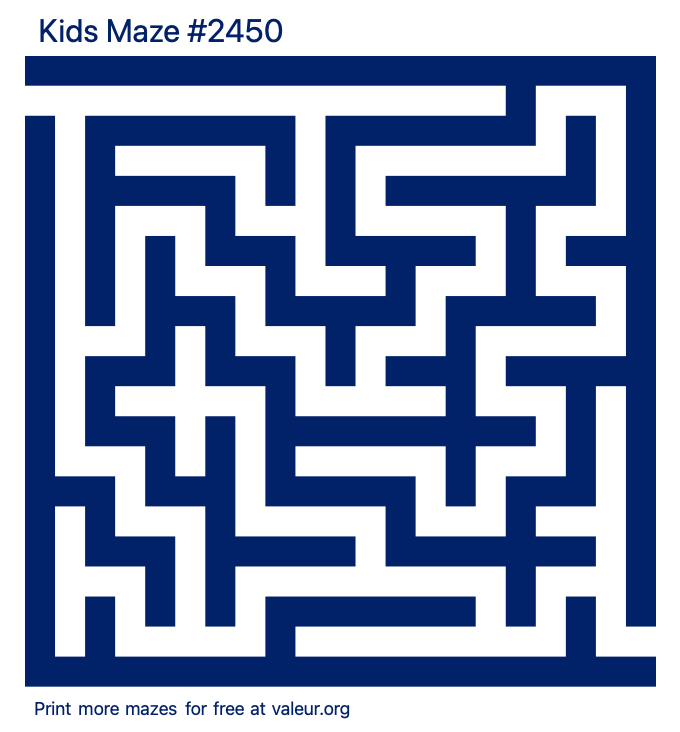 Free Printable Kids Maze number 2450