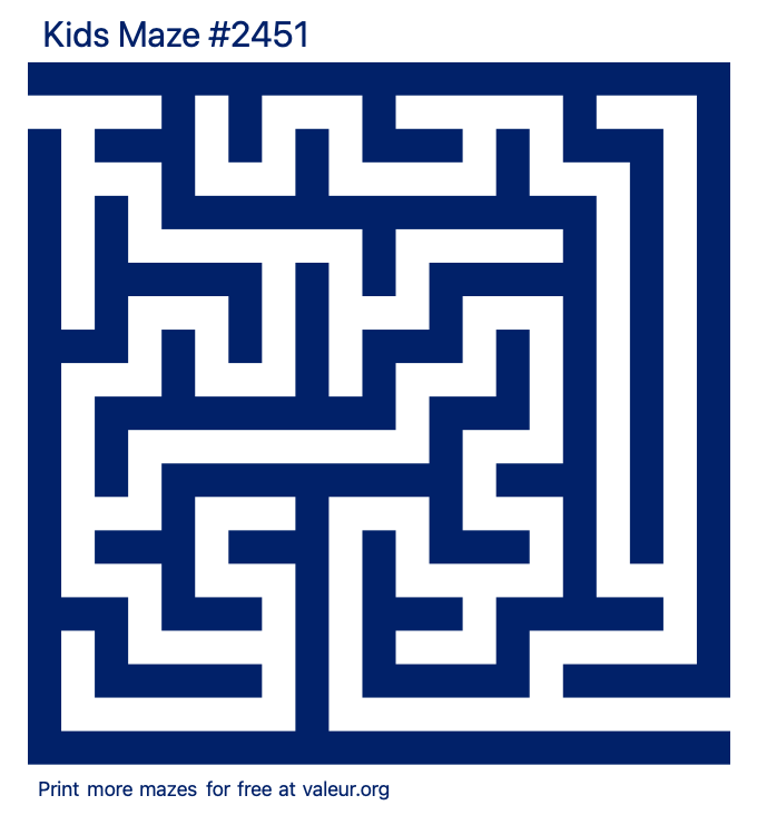 Free Printable Kids Maze number 2451