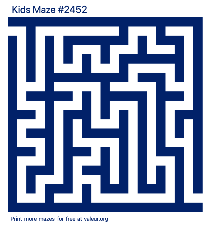 Free Printable Kids Maze number 2452