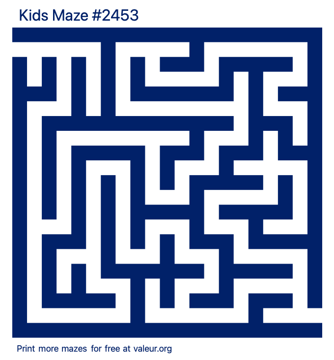 Free Printable Kids Maze number 2453