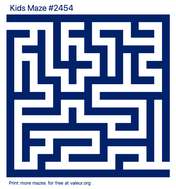 Free Printable Kids Maze number 2454