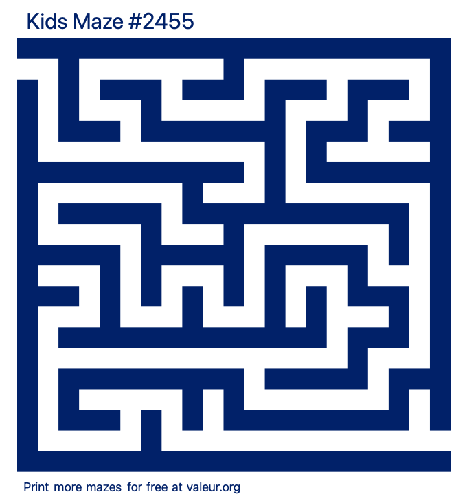 Free Printable Kids Maze number 2455