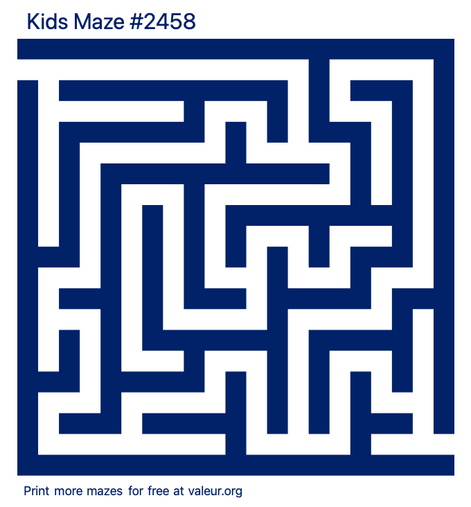 Free Printable Kids Maze number 2458