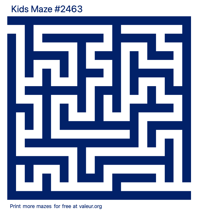 Free Printable Kids Maze number 2463