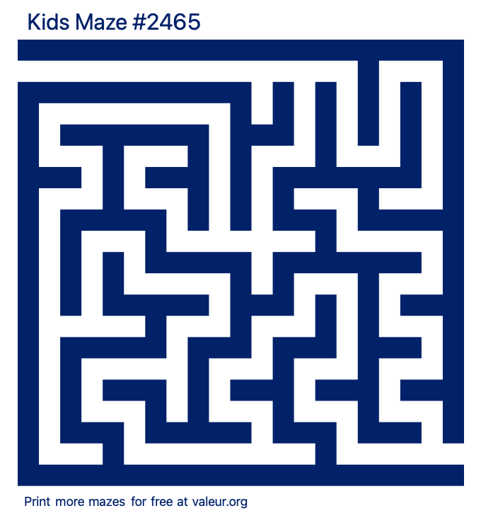 Free Printable Kids Maze number 2465