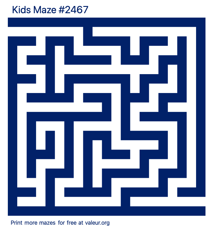 Free Printable Kids Maze number 2467