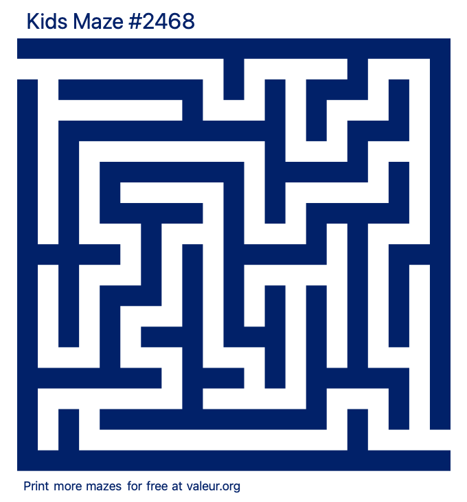 Free Printable Kids Maze number 2468