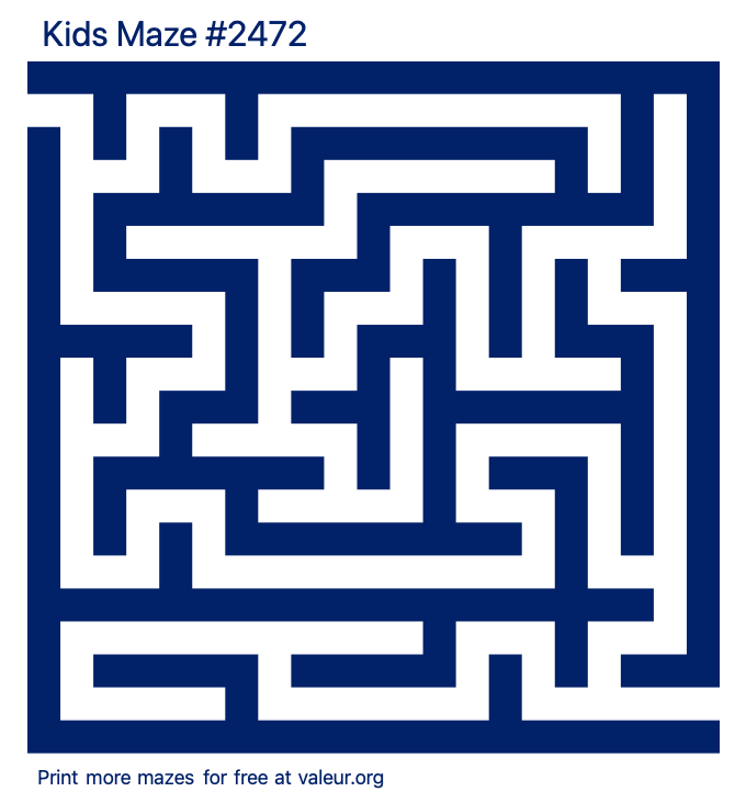 Free Printable Kids Maze number 2472