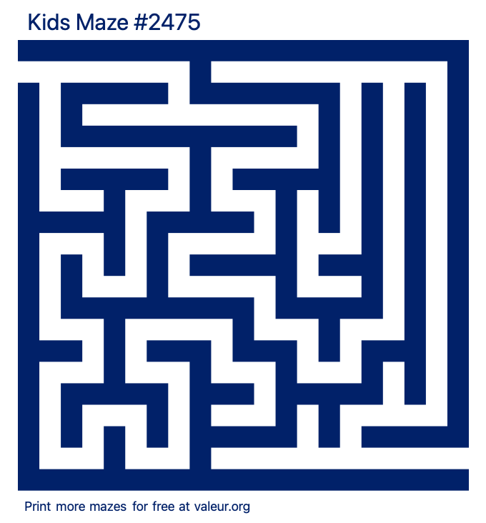 Free Printable Kids Maze number 2475