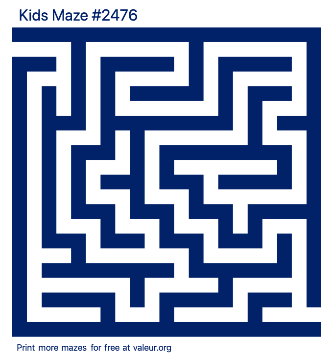 Free Printable Kids Maze number 2476