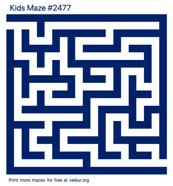 Free Printable Kids Maze number 2477