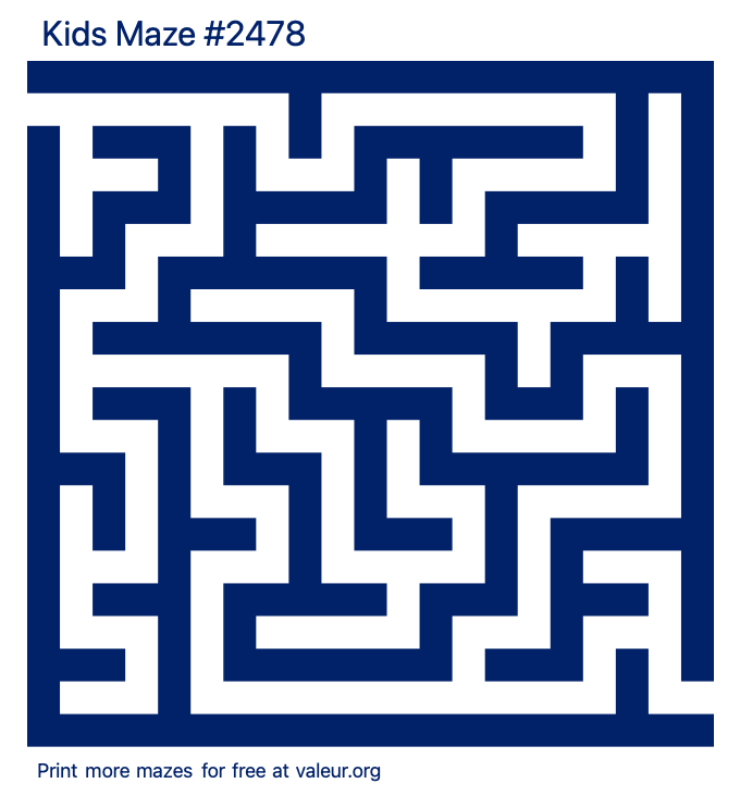 Free Printable Kids Maze number 2478