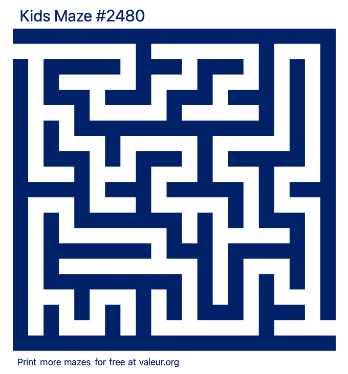 Free Printable Kids Maze number 2480