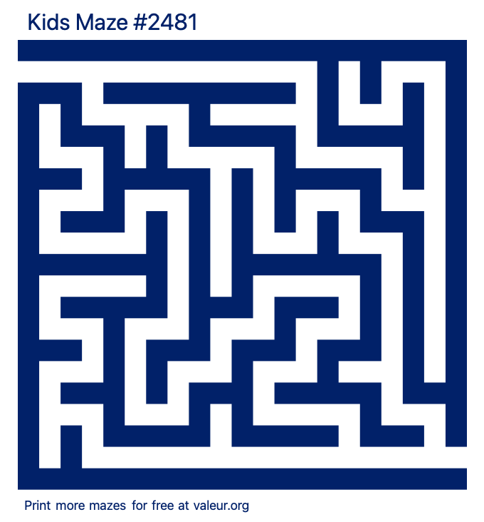 Free Printable Kids Maze number 2481