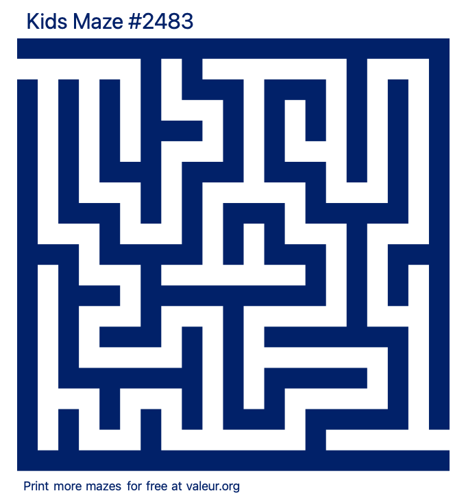 Free Printable Kids Maze number 2483