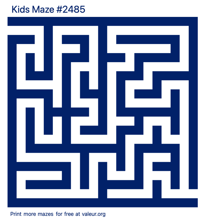 Free Printable Kids Maze number 2485