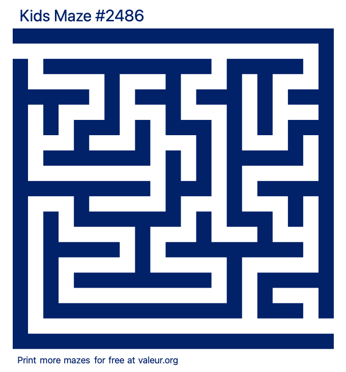 Free Printable Kids Maze number 2486