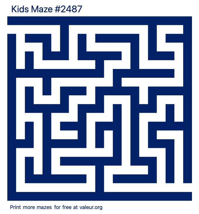 Free Printable Kids Maze number 2487