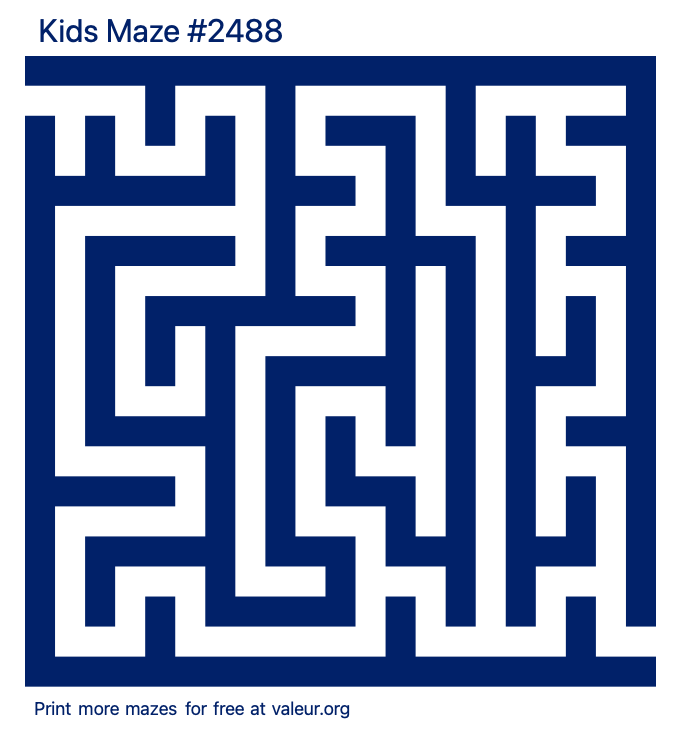 Free Printable Kids Maze number 2488