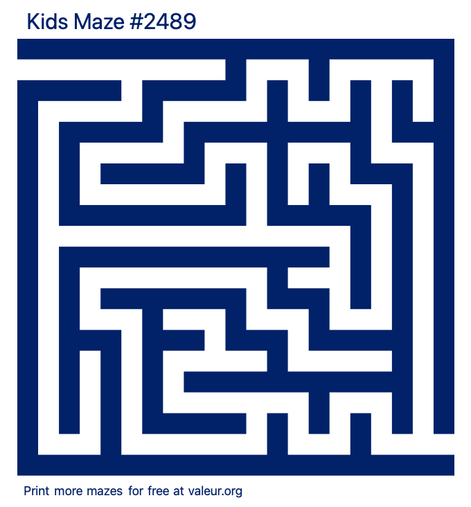 Free Printable Kids Maze number 2489