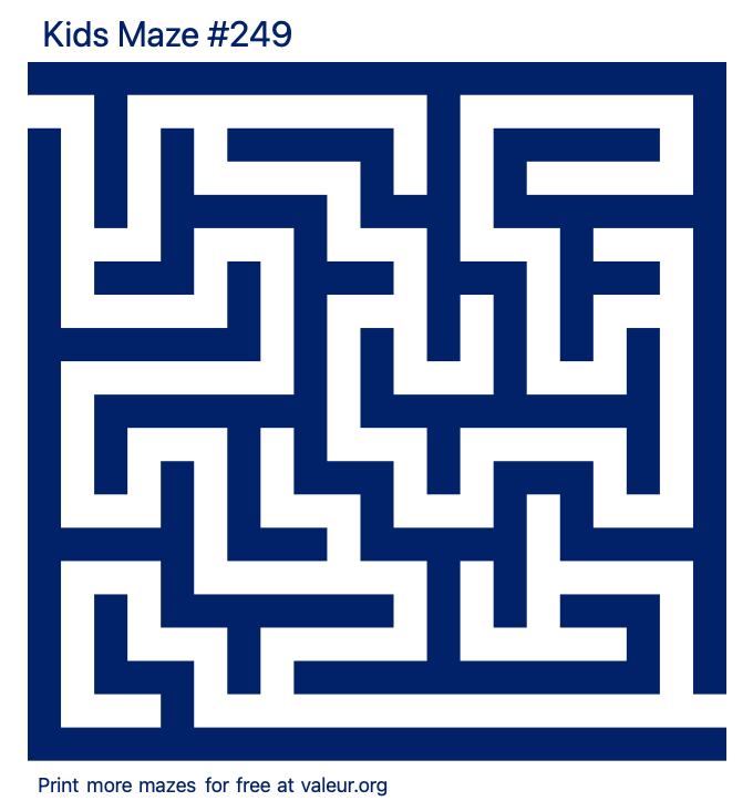 Free Printable Kids Maze number 249