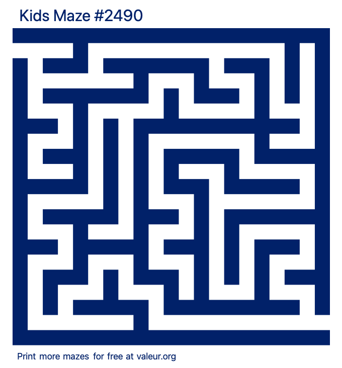 Free Printable Kids Maze number 2490