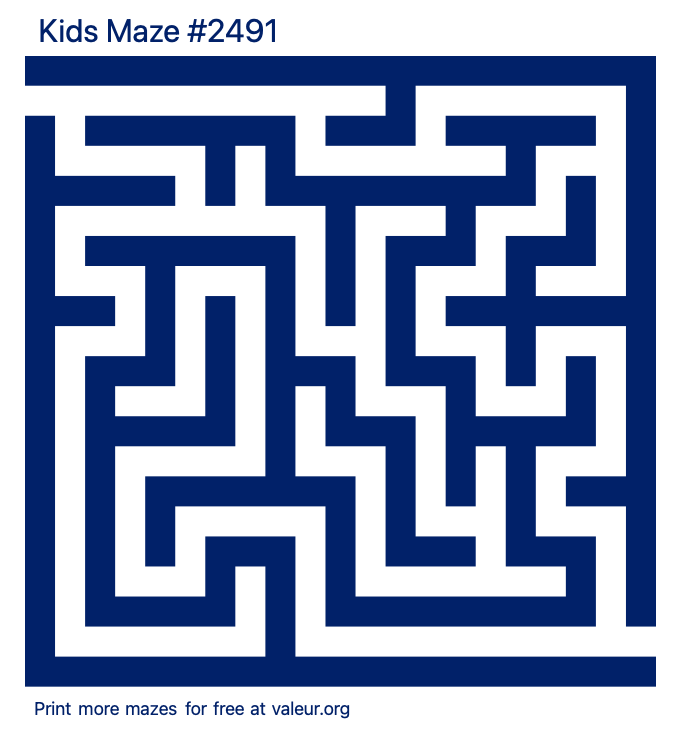 Free Printable Kids Maze number 2491